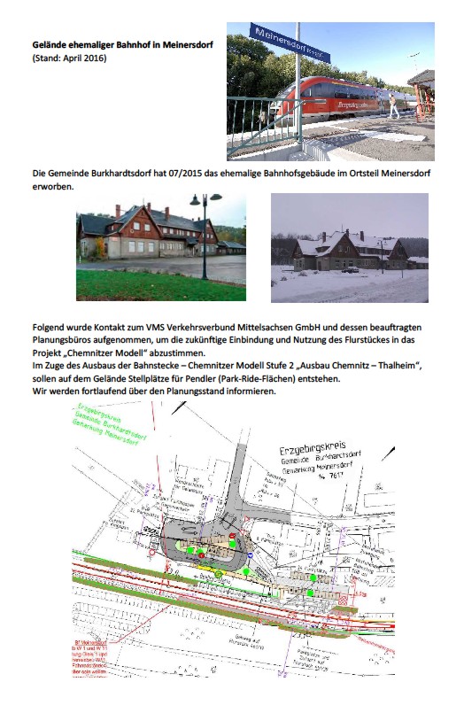 Bahnhof Meinersdorf, Stand April 2016